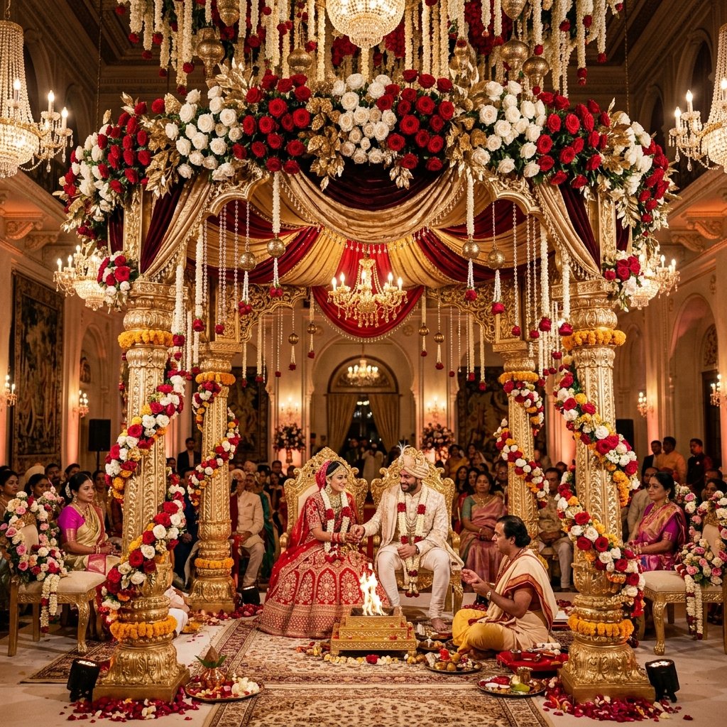 Grand Indian Wedding Ceremony Mandap